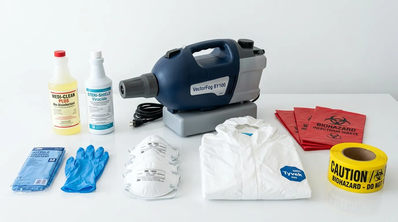 Professional biohazard remediation crew working in Brownsville